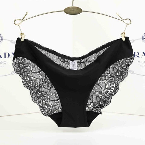 Plus Size S - XXL Women Sexy Lace Panties Transparent Female Seamless Underwear Briefs Cotton Lingerie Knickers Tangas Bragas