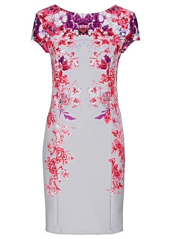 Floral Summer Dress Women 2017 Elegant Bodycon Women Dress New Fashion Casual Silver Purple Red Ladies Vestidos Backless Dress