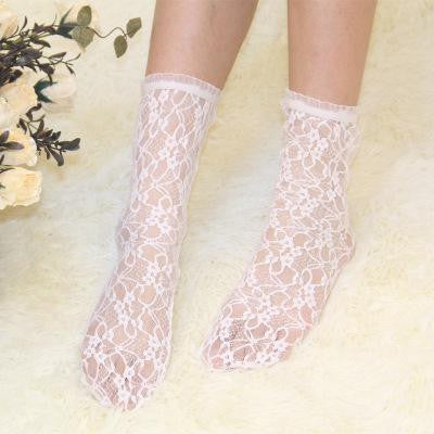 Lace Socks Women Sexy Vintage Ankle Kawaii Socks for Girls Transparent Socks