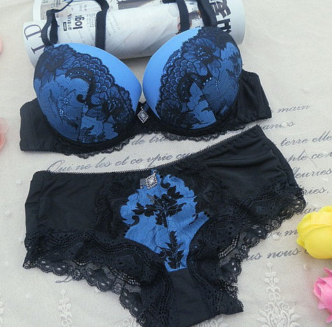 Julexy ABC 2017 Sexy Lace Women Push Up Bra Sets High Quality Bra Brief Sets French Romantic Intimate Underwear Panty Set