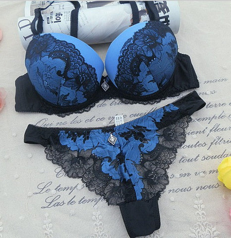 Julexy ABC 2017 Sexy Lace Women Push Up Bra Sets High Quality Bra Brief Sets French Romantic Intimate Underwear Panty Set