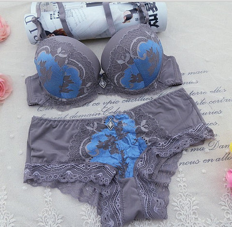 Julexy ABC 2017 Sexy Lace Women Push Up Bra Sets High Quality Bra Brief Sets French Romantic Intimate Underwear Panty Set