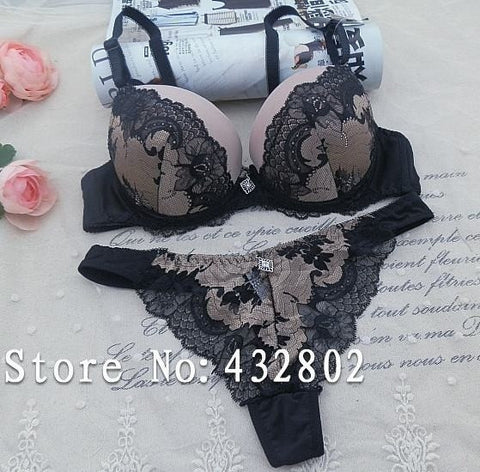 Julexy ABC 2017 Sexy Lace Women Push Up Bra Sets High Quality Bra Brief Sets French Romantic Intimate Underwear Panty Set
