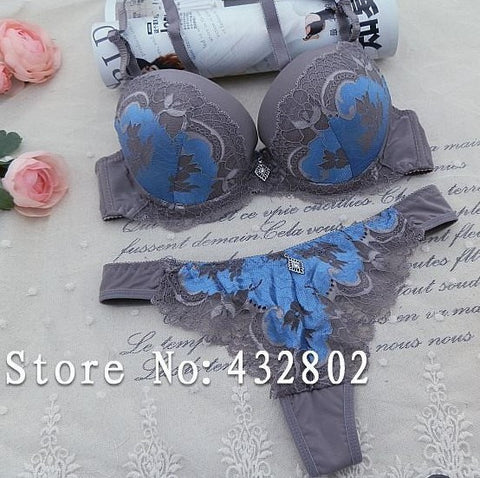 Julexy ABC 2017 Sexy Lace Women Push Up Bra Sets High Quality Bra Brief Sets French Romantic Intimate Underwear Panty Set