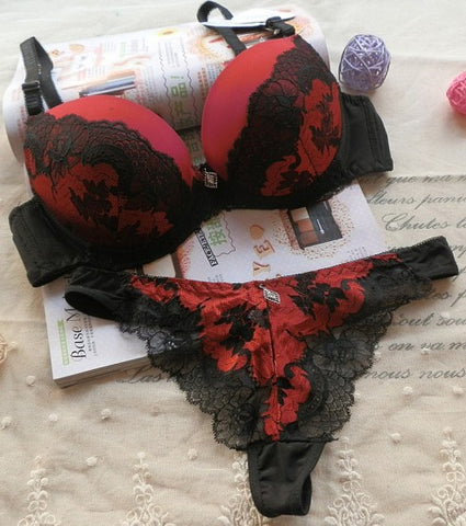 Julexy ABC 2017 Sexy Lace Women Push Up Bra Sets High Quality Bra Brief Sets French Romantic Intimate Underwear Panty Set