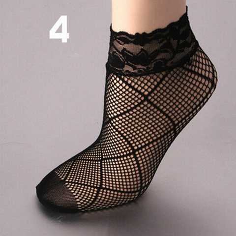 women summer sexy mesh silk socks for female ultrathin transparent nylon short socks with lace high elasticity