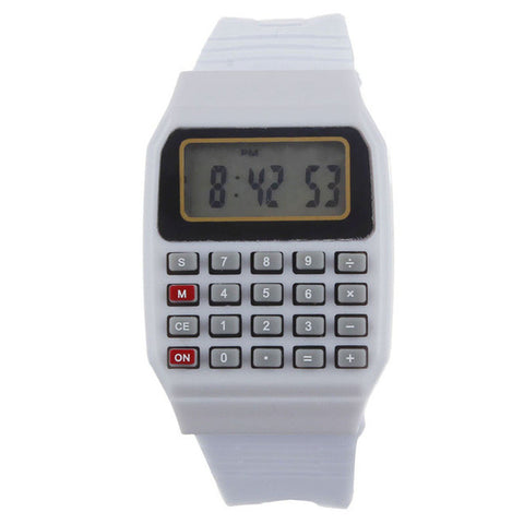 New Fashion Design Unisex Sport Watch Silicone Multi-Purpose Date Time Electronic Wrist Calculator Boys Girls Children Watch