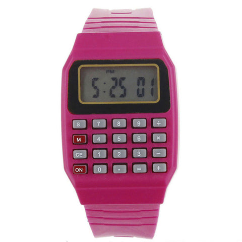 New Fashion Design Unisex Sport Watch Silicone Multi-Purpose Date Time Electronic Wrist Calculator Boys Girls Children Watch