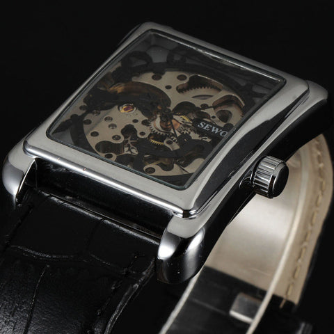 SEWOR Mechanical Watch montre homme Men Skeleton Watches Military Army Clock Sport Skeleton Mens Business Wristwatch Luxury Gift