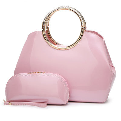Women Tote Handbags Top Quality Patent Leather 2016 Luxury Fashion Designer Dinner Evening Women Clutch Purse Bags Set