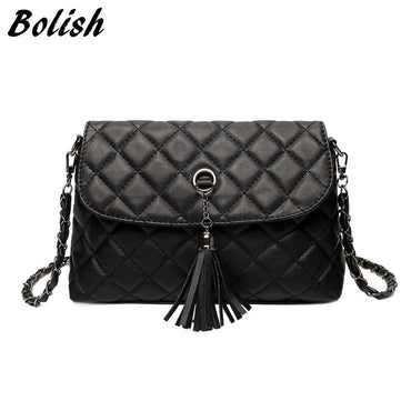 Bolish New Style Retro Minimalist Crossbody Bag Fashion Small Women Shoulder Bag Tassel Women Messenger Bag