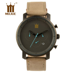 HOT 2017 Top MOJUE Brand Wristwatches Men's watch Fashion Leather Strap Sports Quartz Watch Waterproof Clock Dress Watches