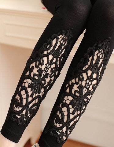 2016 summer thin leggings women cotton knitted legging hollow out Lace diamond print flower leggins section Mid waist pants K057