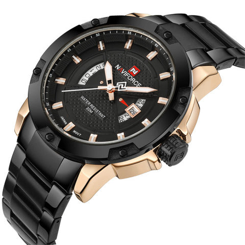 NAVIFORCE Top Brand Men's Silver Full Steel Quartz Wristwatches Business Date Waterproof Watches Men Clock Relogio Masculino