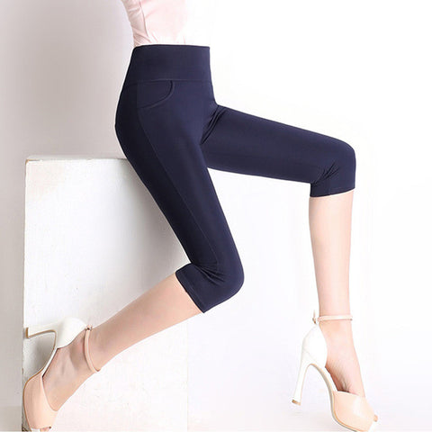 New 2017 Plus Size Women's Pencil Pants Capris Leggings Female Stretch High Waist Cotton Casual Pants Women Office Sexy Pants