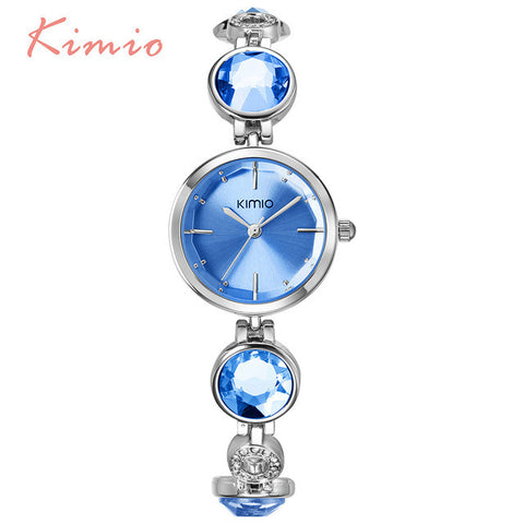 KIMIO Fanshion Quality Crystal Diamond Bracelet Quartz Watches Woman Watches 2017 Brand Luxury Ladies Wrist Watches For Women