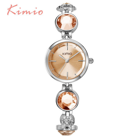 KIMIO Fanshion Quality Crystal Diamond Bracelet Quartz Watches Woman Watches 2017 Brand Luxury Ladies Wrist Watches For Women