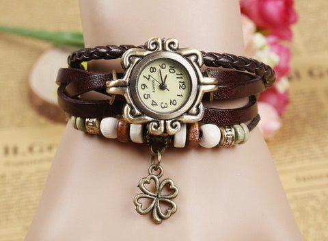 High Quality Genuine Cow Leather Vintage Watch Women bracelet Wrist Watch 1201610101