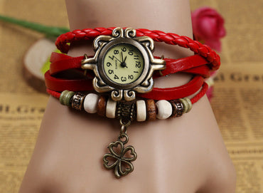 High Quality Genuine Cow Leather Vintage Watch Women bracelet Wrist Watch 1201610101