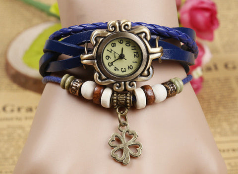 High Quality Genuine Cow Leather Vintage Watch Women bracelet Wrist Watch 1201610101
