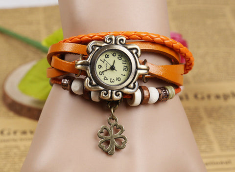 High Quality Genuine Cow Leather Vintage Watch Women bracelet Wrist Watch 1201610101
