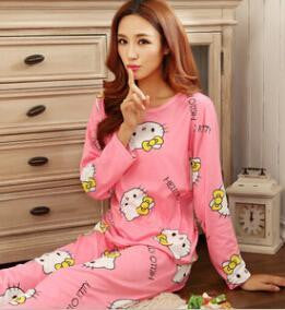 19 Colors 2017 Women Pajamas Suit Spring Autumn Winter Cartoon Female Long-sleeve Pajama Pants Milk Silk Pajamas Suits tracksuit