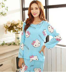 19 Colors 2017 Women Pajamas Suit Spring Autumn Winter Cartoon Female Long-sleeve Pajama Pants Milk Silk Pajamas Suits tracksuit