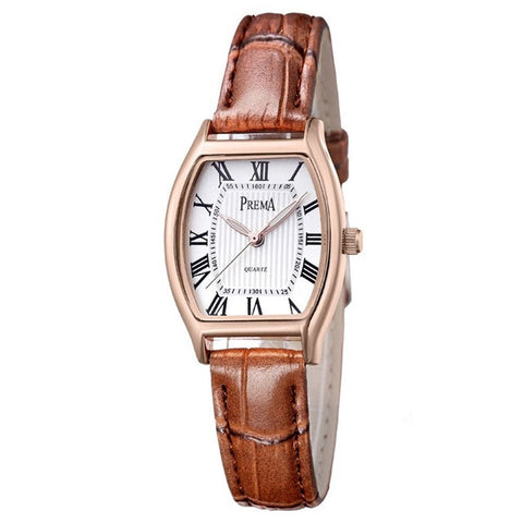 Relogio Feminino PREMA Women Watches Montre Femme Marque De Luxe Leather Band Tonneau Shape Quartz Ladies Watch Reloj Mujer