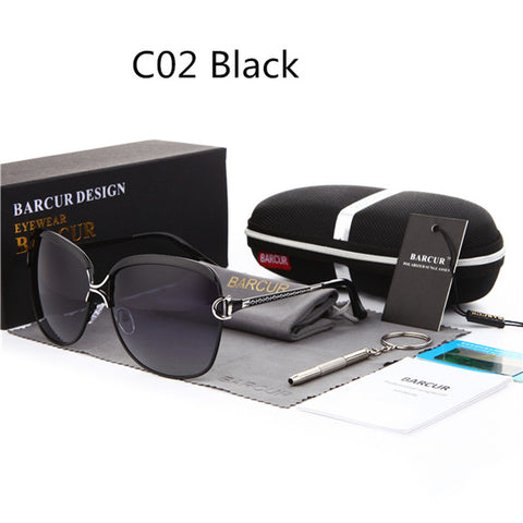 BARCUR Ladies Sunglasses Women Luxury Brand 2017 Female Retro Fashion Sunglasses 2017 Polarized Style Sun glass