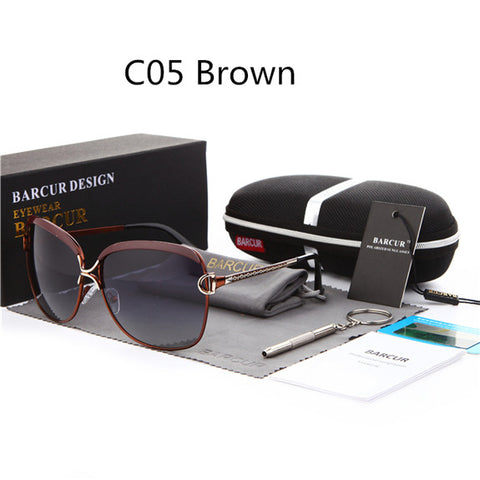 BARCUR Ladies Sunglasses Women Luxury Brand 2017 Female Retro Fashion Sunglasses 2017 Polarized Style Sun glass