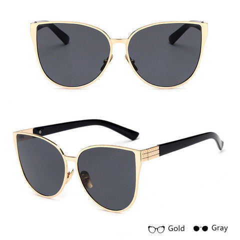 2017 New Fashion Oversized Women Sunglasses Cat Eye Outdoor Female Sunglasses Metal Frame With Plastic Legs Sun Glasses UV400