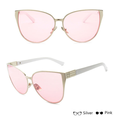 2017 New Fashion Oversized Women Sunglasses Cat Eye Outdoor Female Sunglasses Metal Frame With Plastic Legs Sun Glasses UV400