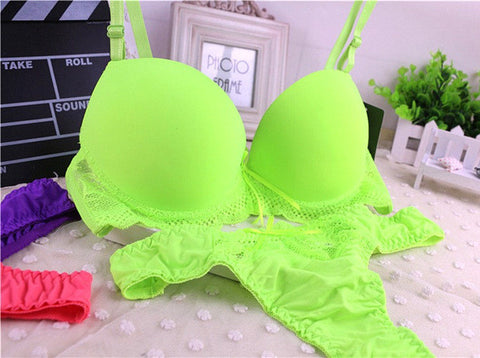 New 2017 Brand Sexy Seamless One Piece Intimates Bras & Brief Sets Underwear For Womens Ladies Push Up Plunge Dress Bra Sets