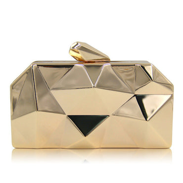 Milisente Handbags Women Metal Clutches Top Quality Hexagon Mini Party Black Evening Purse Silver Bags Gold Box Clutch