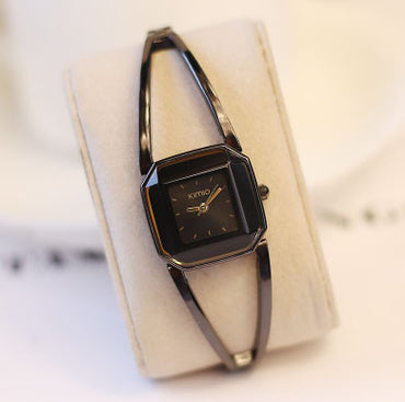 HK Brand KIMIO Luxury Watches Women Square Watch Stainless Steel Fashion Ladies Bracelet Watches Women Quartz Watch Female Clock