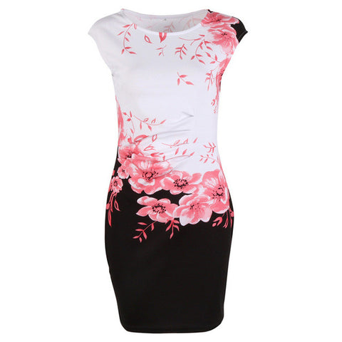 2017 WJ Summer Women bodycon dress plus size clothing women chic fashionable sexy print  dresses K8