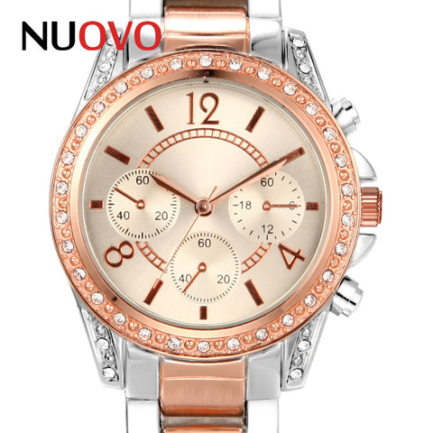NUOVO Women Watches Rose Gold Watch 2017 Luxury Brand Design Ladies Wristwatch Fashion Women Quartz Watch  Waterproof Clock