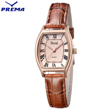 Relogio Feminino PREMA Women Watches Montre Femme Marque De Luxe Leather Band Tonneau Shape Quartz Ladies Watch Reloj Mujer