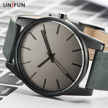 Unifun men women Lover's dress ultra thin leather strap fashion causal business simple style waterproof quartz watches relojes