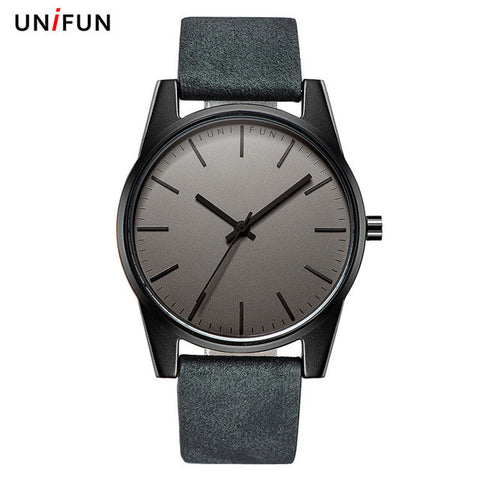 Unifun men women Lover's dress ultra thin leather strap fashion causal business simple style waterproof quartz watches relojes