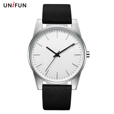 Unifun men women Lover's dress ultra thin leather strap fashion causal business simple style waterproof quartz watches relojes