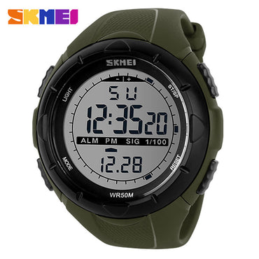 SKMEI Brand 1025 LED Digital Mens Military Watch Men Sports Watches 5ATM Swim Climbing Men Wristwatches Fashion Outdoor Casual
