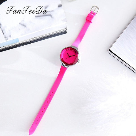 FanTeeDa Brand Fashion Silicone Strap Quartz Watch Outdoor Casual Business Wristwatch Luxury Watches Womens Female Watch Clock