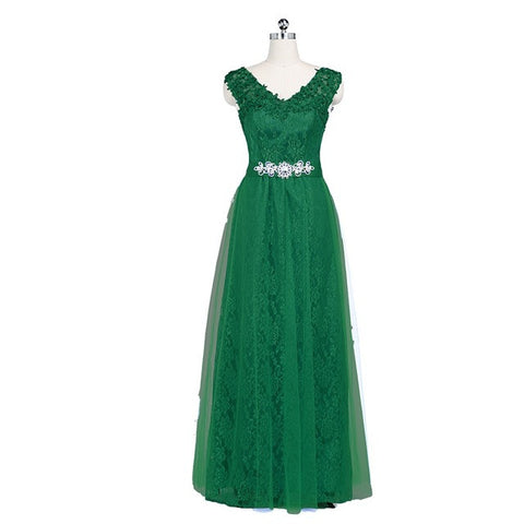 Mother of the Bride Long Floor Length Lace Red Wine Pink Green Evening Dresses Tulle Party Crystal Evening Elegant 2017 XS2
