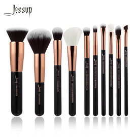 Jessup Brand Black/Rose Gold Professional Makeup Brushes Set Make up Brush Tools kit Foundation Powder Buffer Cheek Shader