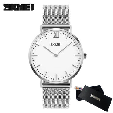 SKMEI New Top Luxury Watch Men Brand Men's Watches Ultra Thin Stainless Steel Mesh Band Quartz Wristwatch Fashion casual watches