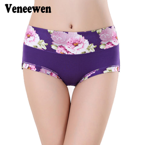 Plus Size Women Underwear Panties Ladies Seamless Sexy Briefs Floral Print Lingerie Calcinhas Intimates Underpants Ropa S-4XL