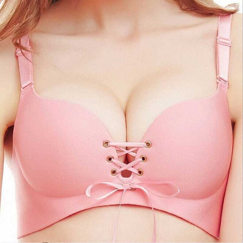 BEFORW Big Size D Cup Bra No Rims Super Push Up Women Bra Big Size Sexy Bra Seamless Bra Gather Adjustable Underwear Brassiere