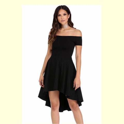 Summer Dress 2017 Women Off Shoulder Party Dresses Red&Blue Casual Elegant Vintage Midi Dress Vestidos