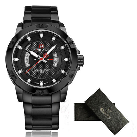 Mens Watches Top Luxury Brand NAVIFORCE Men Full Steel Watches Quartz Watch Analog Waterproof Sports Army Military WristWatch